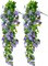 2 Pcs Artificial Fake Hanging Flowers Plants 41'' Faux Silk Petunia UV Resistant